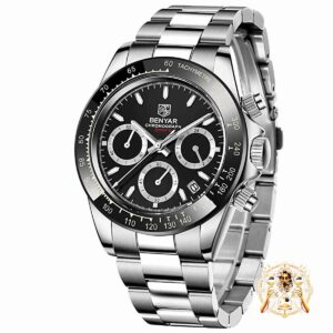 Reloj Beynar BY-5169 Negro para Hombre - Elegancia y Resistencia Descubre el Reloj Beynar BY-5169 Negro para Hombre, una perfecta combinación de estilo moderno y funcionalidad robusta. Ideal para el hombre que busca un reloj versátil y resistente, este modelo se adapta a cualquier situación, desde el uso diario hasta actividades acuáticas. Especificaciones del Reloj Beynar BY-5169: Grosor de la Caja: 12 mm Ancho de Banda: 20 mm Material de la Correa: Acero inoxidable (Stainless Steel) para una mayor durabilidad y un acabado elegante. Forma de la Caja: Redonda, ofreciendo un diseño clásico y atemporal. Material de la Cubierta del Dial: Hardlex, conocido por su resistencia a los arañazos. Material de la Caja: Aleación (Alloy), proporcionando robustez y ligereza. Diámetro del Dial: 40 mm, ideal para un look sofisticado y moderno. Tipo de Cierre: Cierre de pulsera, seguro y fácil de ajustar. Longitud de Banda: 22 cm, adaptándose cómodamente a la mayoría de las muñecas. Funciones Principales: Resistente a los Golpes: Diseñado para soportar las condiciones más exigentes. Cronógrafo: Perfecto para medir tiempos con alta precisión. Calendario Completo: Mantén el control de todas tus fechas importantes. Buzo: Ideal para actividades acuáticas, resistente hasta 3 bar de profundidad. Manecillas Luminosas: Para una mejor visibilidad en la oscuridad. Resistente al Agua: Hasta 3 bar, adecuado para nadar y uso diario. Movimiento: Cuarzo (Quartz), conocido por su alta precisión y fiabilidad. Estilo: A la moda y casual, adecuado para cualquier ocasión. Marca: BENYAR, sinónimo de calidad y diseño. Origen: China (CN), asegurando estándares de fabricación de alta calidad. El Reloj Beynar BY-5169 Negro para Hombre no solo es un accesorio elegante, sino también una herramienta práctica para el hombre moderno. Con su diseño robusto y múltiples funciones, es la elección perfecta para quienes valoran tanto la estética como la funcionalidad. Compra ahora y disfruta de un reloj que combina lo mejor de ambos mundos.