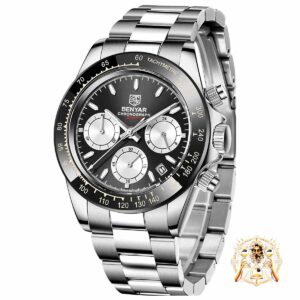 Reloj Beynar BY-5169 Negro con Blanco para Hombre - Estilo Moderno y Funcionalidad Descubre el Reloj Beynar BY-5169 Negro con Blanco para Hombre, la combinación perfecta de diseño moderno y funcionalidad robusta. Este reloj de pulsera es ideal para el hombre que busca un accesorio elegante y resistente para cualquier ocasión. Especificaciones del Reloj Beynar BY-5169: Grosor de la Caja: 12 mm Ancho de Banda: 20 mm Material de la Correa: Acero inoxidable (Stainless Steel), proporcionando durabilidad y un acabado elegante. Forma de la Caja: Redonda, ofreciendo un diseño clásico y atemporal. Material de la Cubierta del Dial: Hardlex, conocido por su resistencia a los arañazos. Material de la Caja: Aleación (Alloy), garantizando robustez y ligereza. Diámetro del Dial: 40 mm, ideal para un look moderno y sofisticado. Tipo de Cierre: Cierre de pulsera, seguro y fácil de ajustar. Longitud de Banda: 22 cm, adaptándose cómodamente a la mayoría de las muñecas. Funciones Principales: Resistente a los Golpes: Diseñado para soportar condiciones exigentes. Cronógrafo: Perfecto para medir tiempos con precisión. Calendario Completo: Mantén el control de todas tus fechas importantes. Buzo: Resistente hasta 3 bar, ideal para actividades acuáticas. Manecillas Luminosas: Para una mejor visibilidad en la oscuridad. Resistente al Agua: Hasta 3 bar, adecuado para nadar y uso diario. Movimiento: Cuarzo (Quartz), conocido por su alta precisión y fiabilidad. Estilo: A la moda y casual, adecuado para cualquier ocasión. Marca: BENYAR, sinónimo de calidad y diseño. Origen: China (CN), asegurando estándares de fabricación de alta calidad. El Reloj Beynar BY-5169 Negro con Blanco para Hombre no solo es un accesorio elegante, sino también una herramienta práctica para el hombre moderno. Con su diseño robusto y múltiples funciones, es la elección perfecta para quienes valoran tanto la estética como la funcionalidad. Compra ahora y disfruta de un reloj que combina lo mejor de ambos mundos.