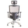 Silla de oficina ergonómica MASKA-1 con respaldo en malla, cabecero y base de aluminio