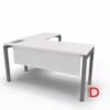 Estación de Trabajo Bench con estructura metálica y cubierta de melamina de 21 mm, disponible en varias dimensiones, ideal para oficinas.