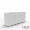 Gabinete 3 Puertas Alto 75 cm en melamina, con tiradores metálicos y cantos protegidos con PVC, disponible en varios tamaños y colores.