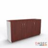 Gabinete 3 Puertas Alto 75 cm en melamina, con tiradores metálicos y cantos protegidos con PVC, disponible en varios tamaños y colores.