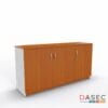 Gabinete 3 Puertas Alto 75 cm en melamina, con tiradores metálicos y cantos protegidos con PVC, disponible en varios tamaños y colores.