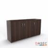 Gabinete 3 Puertas Alto 75 cm en melamina, con tiradores metálicos y cantos protegidos con PVC, disponible en varios tamaños y colores.