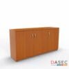 Gabinete 3 Puertas Alto 75 cm en melamina, con tiradores metálicos y cantos protegidos con PVC, disponible en varios tamaños y colores.