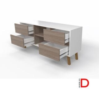 Rack Padua 4 cajones Dasec, mueble organizador moderno para oficinas
