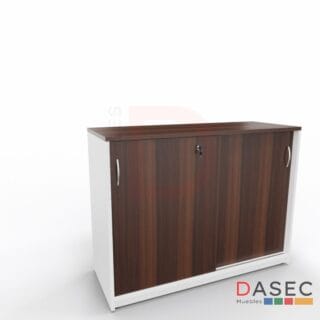 Gabinete Puertas Correderas Alto 75 cm, fabricado en melamina, con puertas correderas y cantos con PVC, disponible en diversos tamaños y colores.