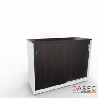 Gabinete Puertas Correderas Alto 75 cm, fabricado en melamina, con puertas correderas y cantos con PVC, disponible en diversos tamaños y colores.