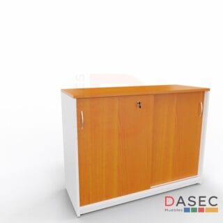 Gabinete Puertas Correderas Alto 75 cm, fabricado en melamina, con puertas correderas y cantos con PVC, disponible en diversos tamaños y colores.