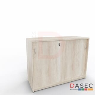 Gabinete Puertas Correderas Alto 75 cm, fabricado en melamina, con puertas correderas y cantos con PVC, disponible en diversos tamaños y colores.