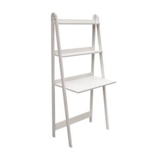 Escritorio Worki con estructura metálica, 3 repisas de almacenamiento y bandejas en Roble cava, ideal para oficina.