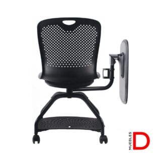 Silla Universitaria Tiber de Dasec con respaldo de polipropileno, paleta plegable movible en 360º y porta libros.