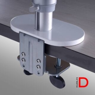 Soporte Atlas III con brazo ajustable para monitor, computador y tablet. Mejora la ergonomía y optimiza el espacio de trabajo.