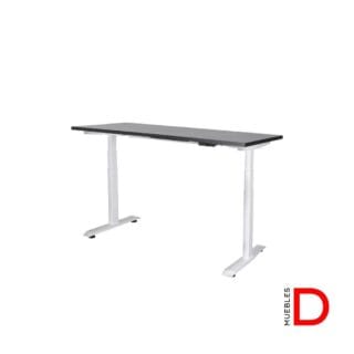 Estructura Bolt para escritorio ajustable en altura con motores, panel digital, tres memorias programables y sistema anticolisión. Disponible en negro.