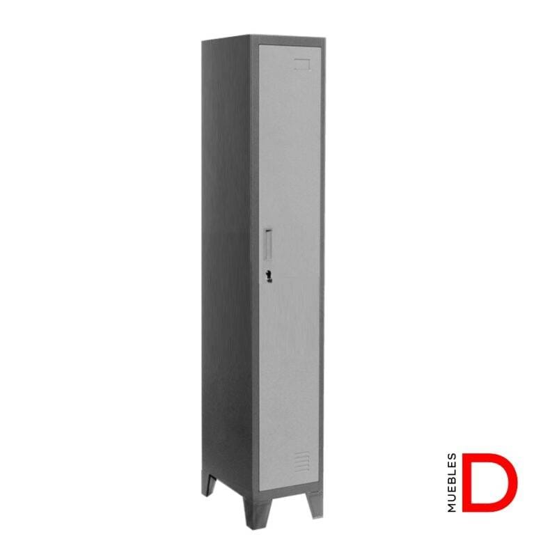 Locker metálico de 1 cuerpo y 1 puerta con ventilación, pintura electrostática y estructura de acero resistente.