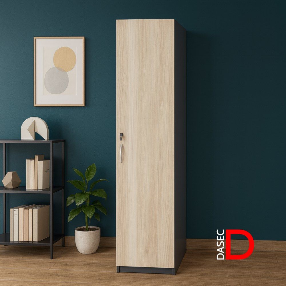 Gabinete archivador DASEC 1 puerta 195 cm con cerradura, melamina de alta resistencia