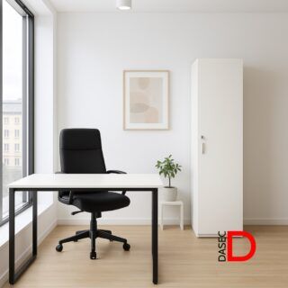 Gabinete archivador DASEC 1 puerta 195 cm con cerradura, melamina de alta resistencia