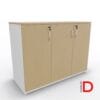 Gabinete de oficina DASEC de 3 puertas y 90 cm de alto con repisas ajustable