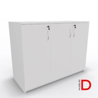 Gabinete de oficina DASEC de 3 puertas y 90 cm de alto con repisas ajustable