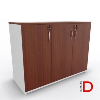 Gabinete de oficina DASEC de 3 puertas y 90 cm de alto con repisas ajustable