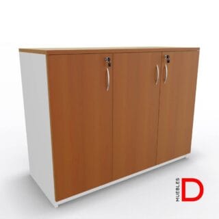 Gabinete de oficina DASEC de 3 puertas y 90 cm de alto con repisas ajustable