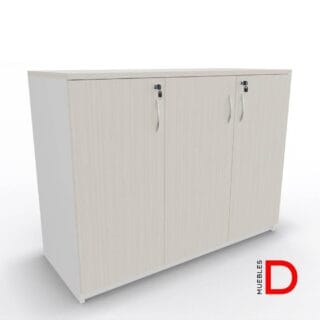 Gabinete de oficina DASEC de 3 puertas y 90 cm de alto con repisas ajustable