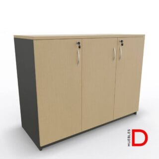 Gabinete de oficina DASEC de 3 puertas y 90 cm de alto con repisas ajustable