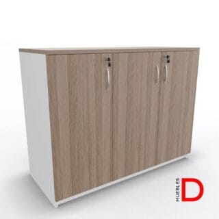 Gabinete de oficina DASEC de 3 puertas y 90 cm de alto con repisas ajustable