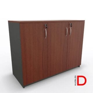 Gabinete de oficina DASEC de 3 puertas y 90 cm de alto con repisas ajustable