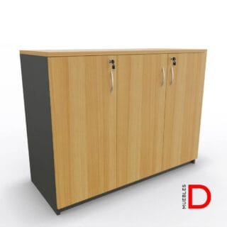 Gabinete de oficina DASEC de 3 puertas y 90 cm de alto con repisas ajustable