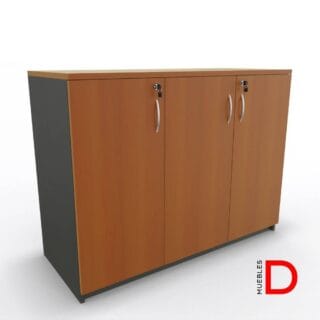Gabinete de oficina DASEC de 3 puertas y 90 cm de alto con repisas ajustable