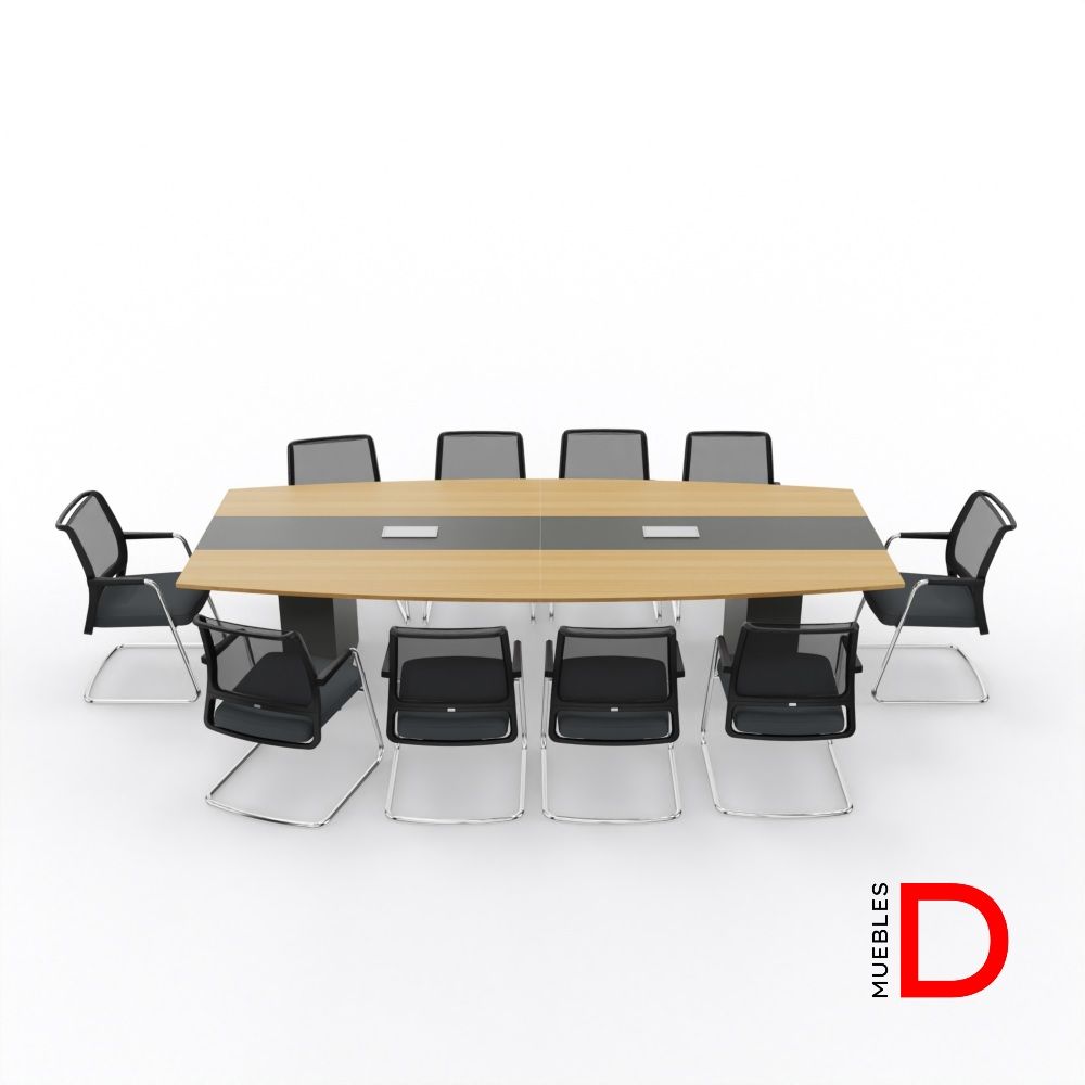 Mesa de reunión Imperium 320 DASEC en melamina grafito y toscana, para 10 personas, ideal para salas ejecutivas