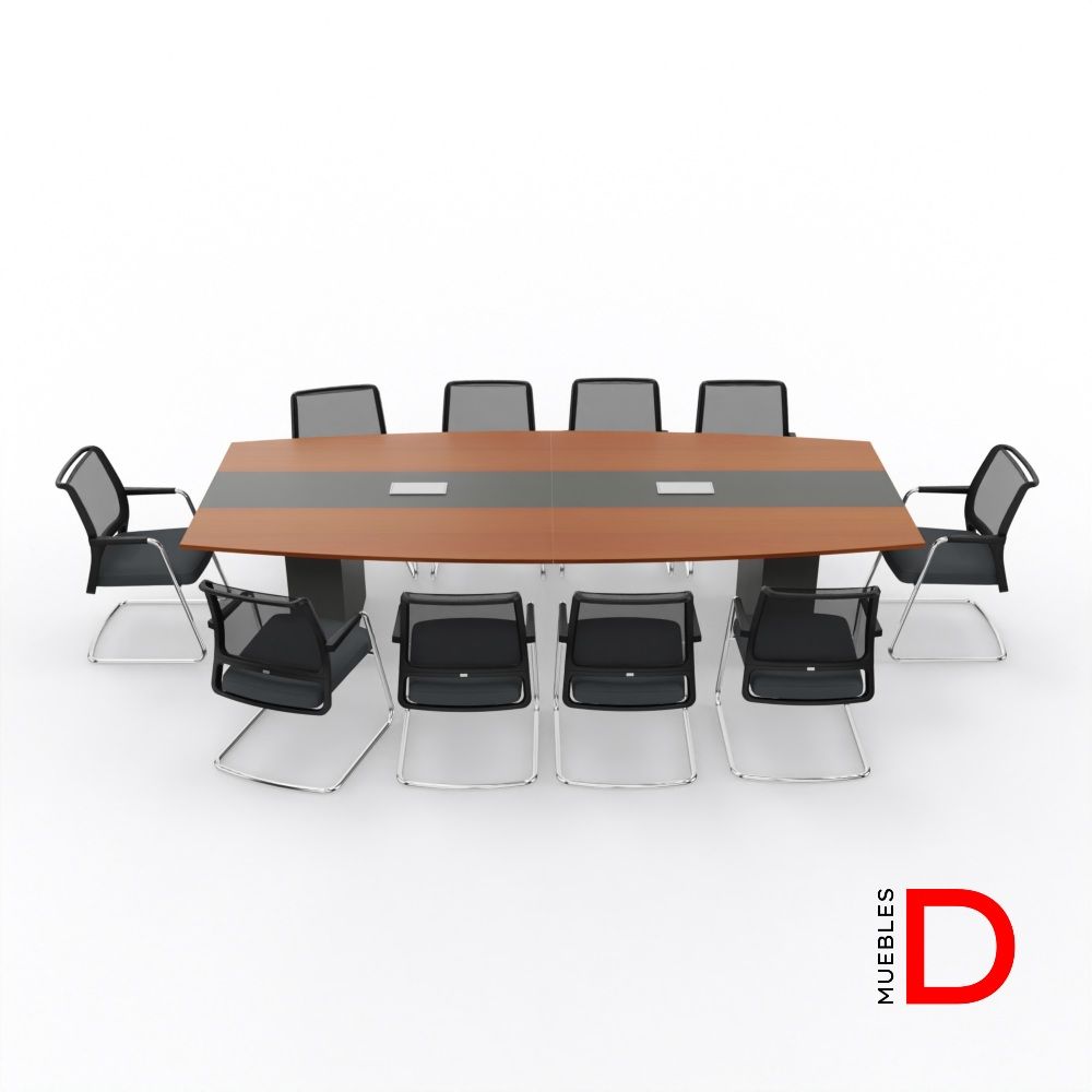 Mesa de reunión Imperium 320 DASEC en melamina grafito y toscana, para 10 personas, ideal para salas ejecutivas