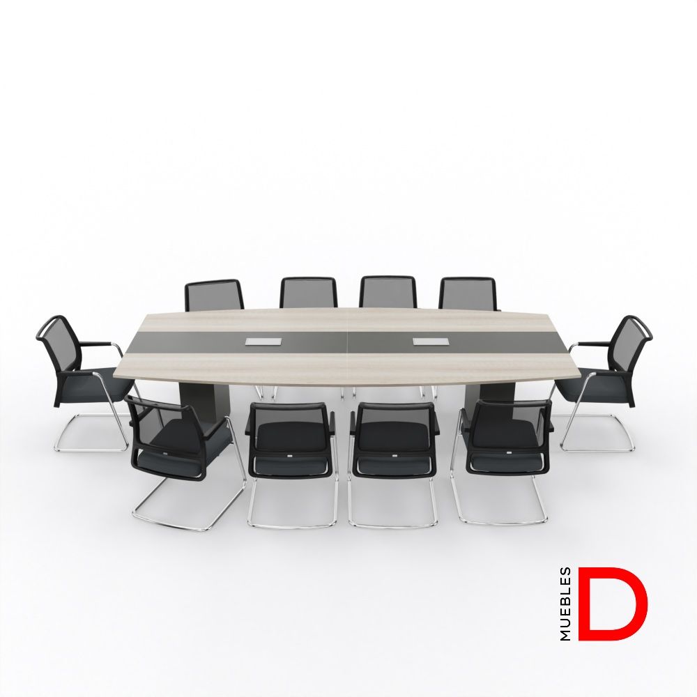 Mesa de reunión Imperium 320 DASEC en melamina grafito y toscana, para 10 personas, ideal para salas ejecutivas