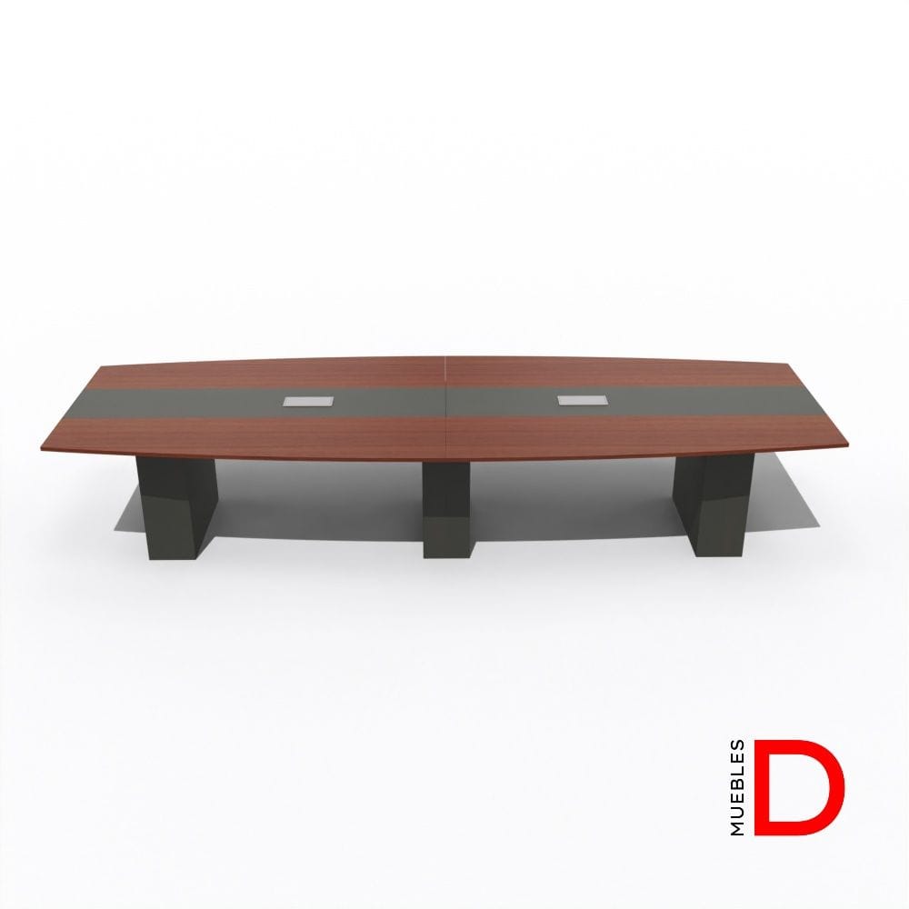 Mesa de reunión Imperium 400 DASEC en melamina grafito y toscana, para 12 personas, ideal para salas ejecutivas