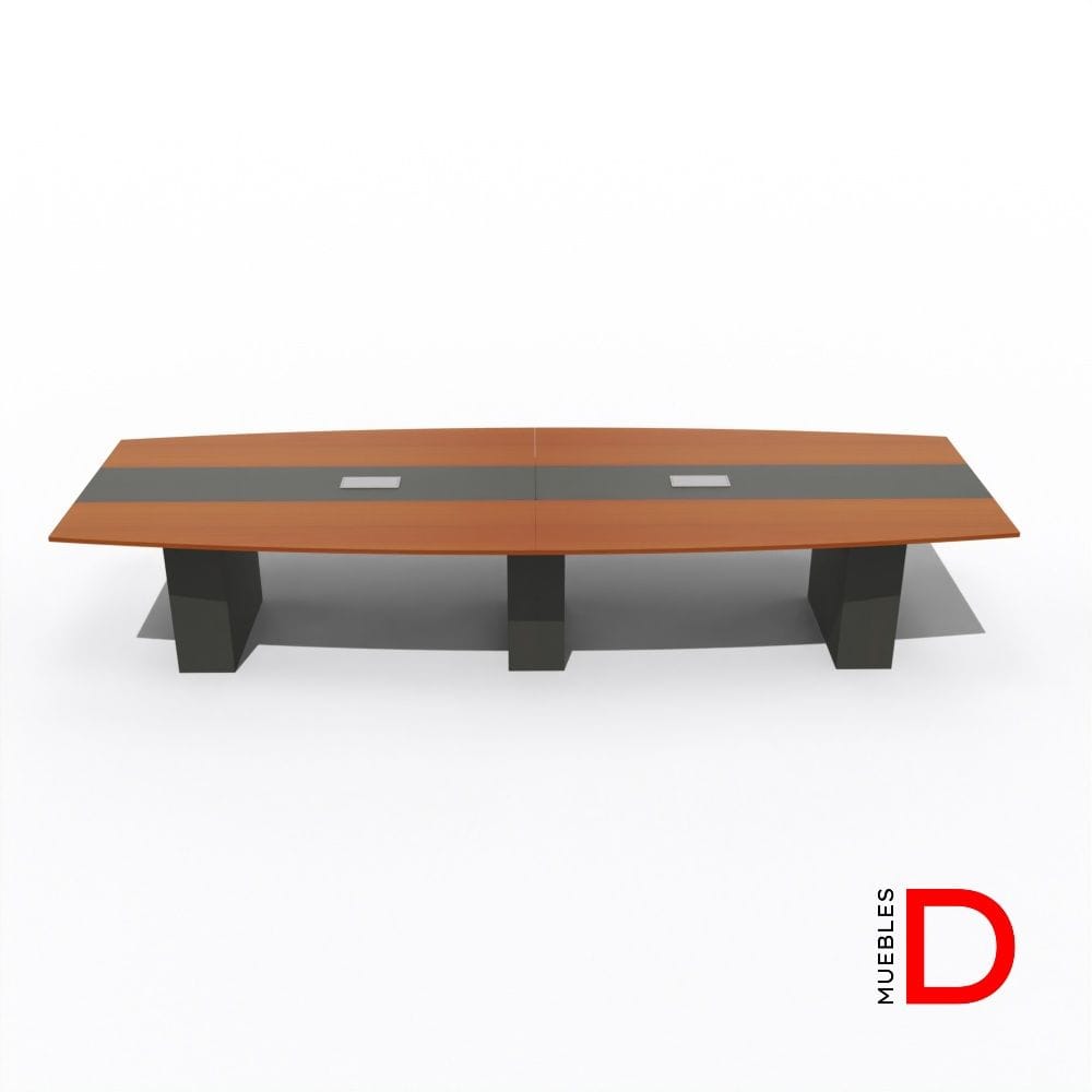 Mesa de reunión Imperium 400 DASEC en melamina grafito y toscana, para 12 personas, ideal para salas ejecutivas