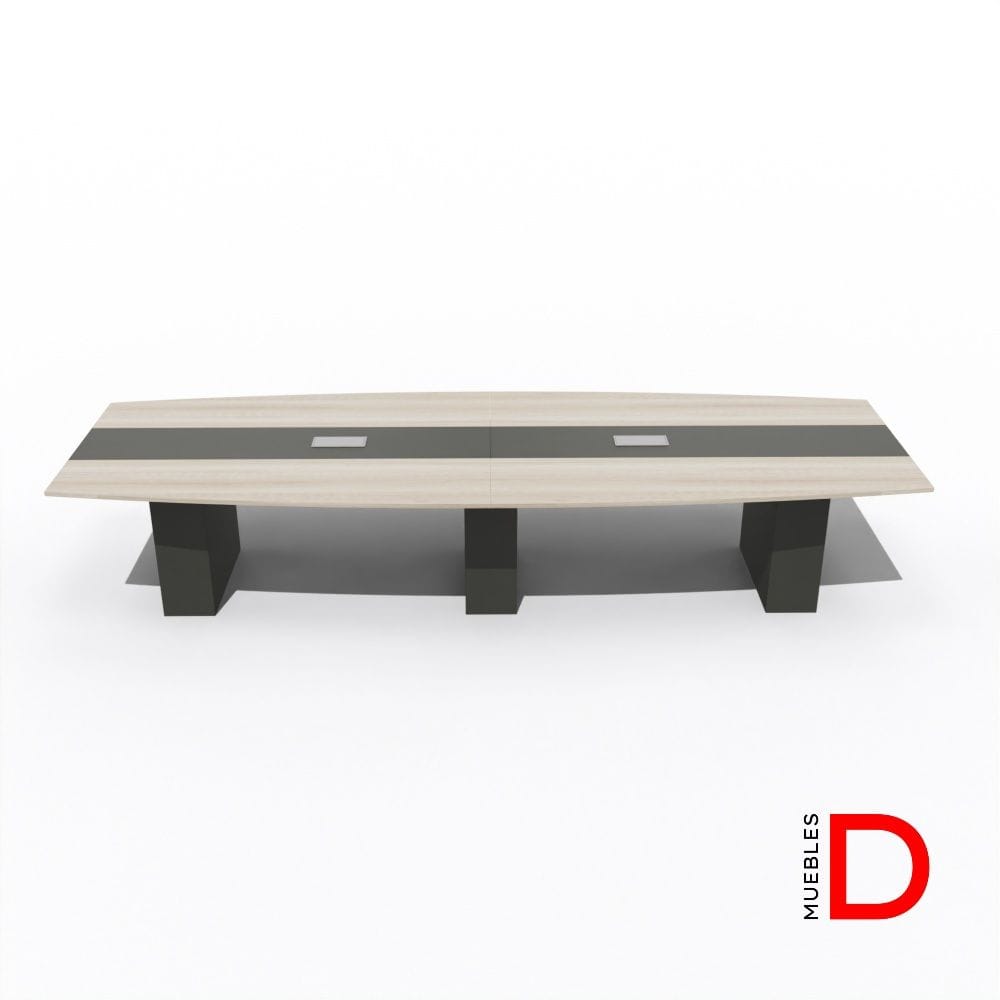 Mesa de reunión Imperium 400 DASEC en melamina grafito y toscana, para 12 personas, ideal para salas ejecutivas