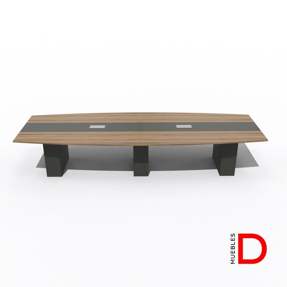 Mesa de reunión Imperium 400 DASEC en melamina grafito y toscana, para 12 personas, ideal para salas ejecutivas