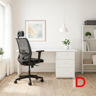 Escritorio recto con 2 cajones y 1 kardex en melamina DASEC para oficina