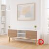Gabinete bajo Lucca 2 puertas de melamina con patas de madera para oficina moderna