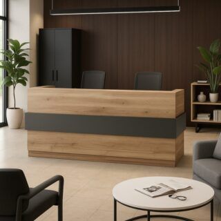 Mueble de recepción Imperium 240 con cajonera 2 cajones y kardex DASEC
