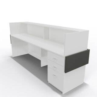 Mueble de recepción Imperium 240 con cajonera 2 cajones y kardex DASEC