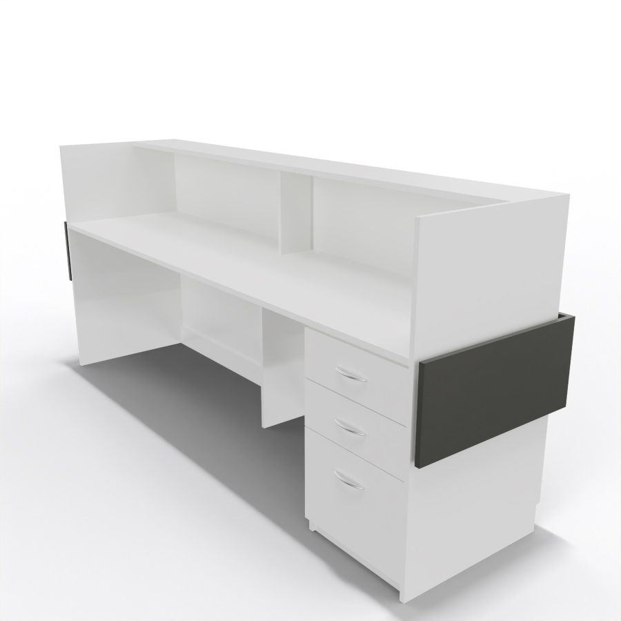 Mueble de recepción Imperium 240 con cajonera 2 cajones y kardex DASEC