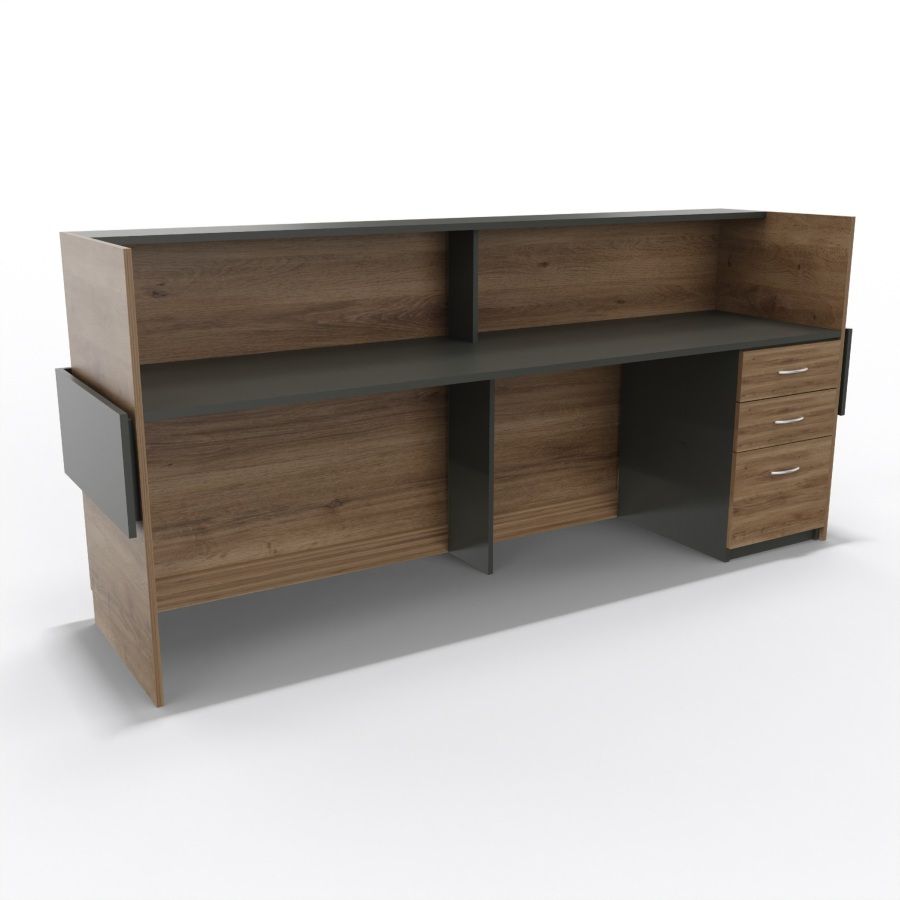 Mueble de recepción Imperium 240 con cajonera 2 cajones y kardex DASEC